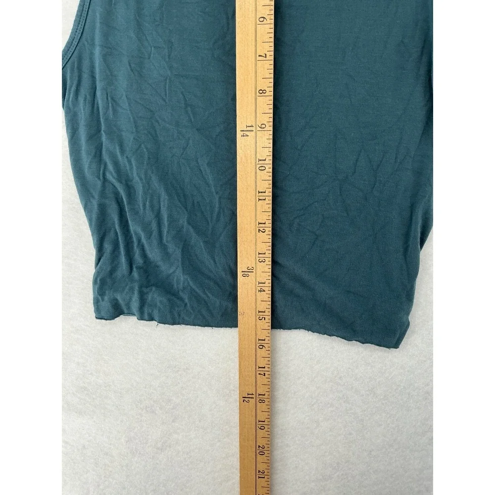 Alo Yoga Tank Top Women XS Teal Blue Front Twist Cropped Sleeveless Activewear